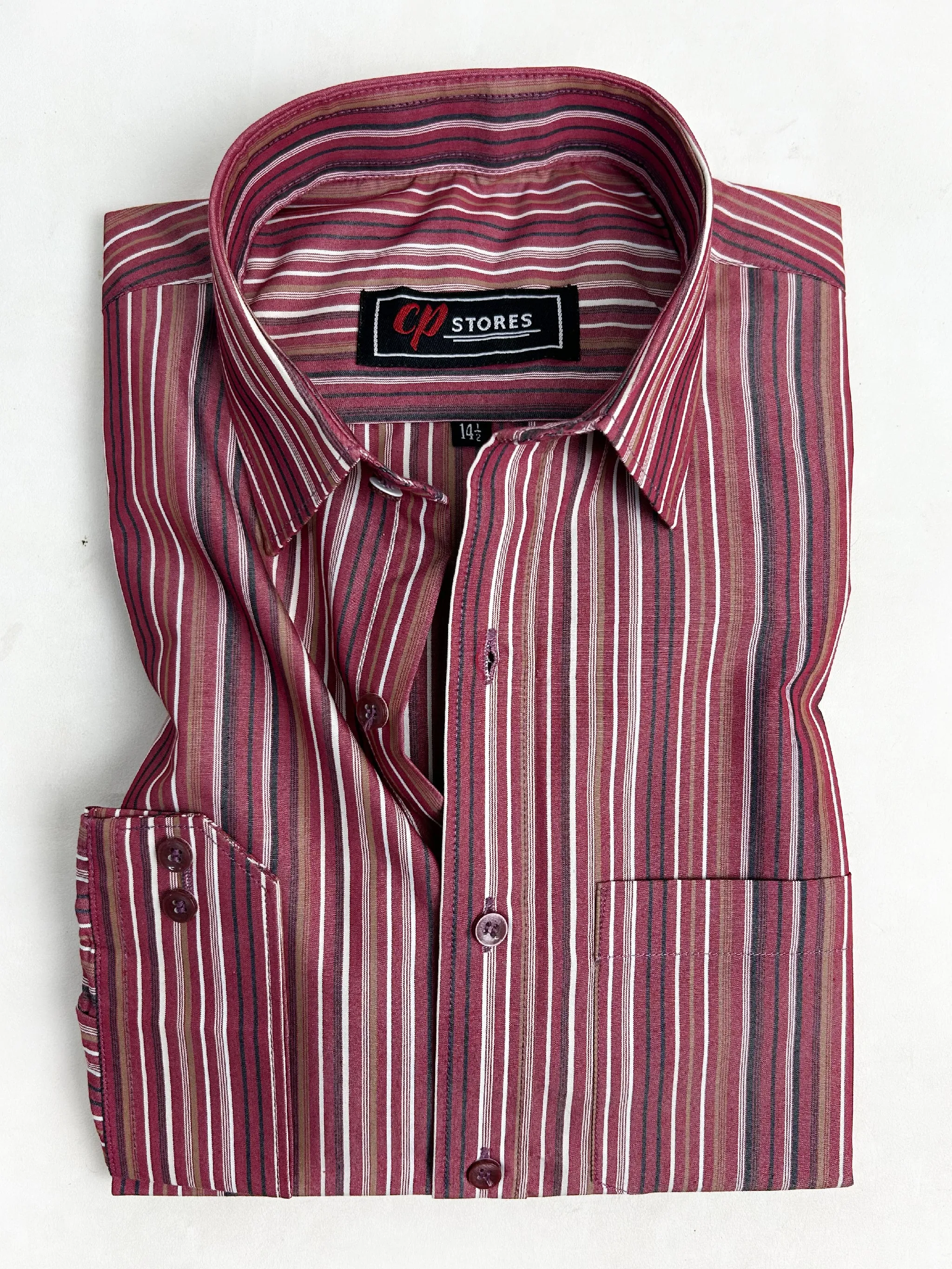Maroon Lines Formal Dress Shirt For Men AN MFS110