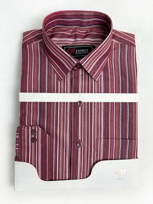 Maroon Lines Formal Dress Shirt For Men AN MFS110