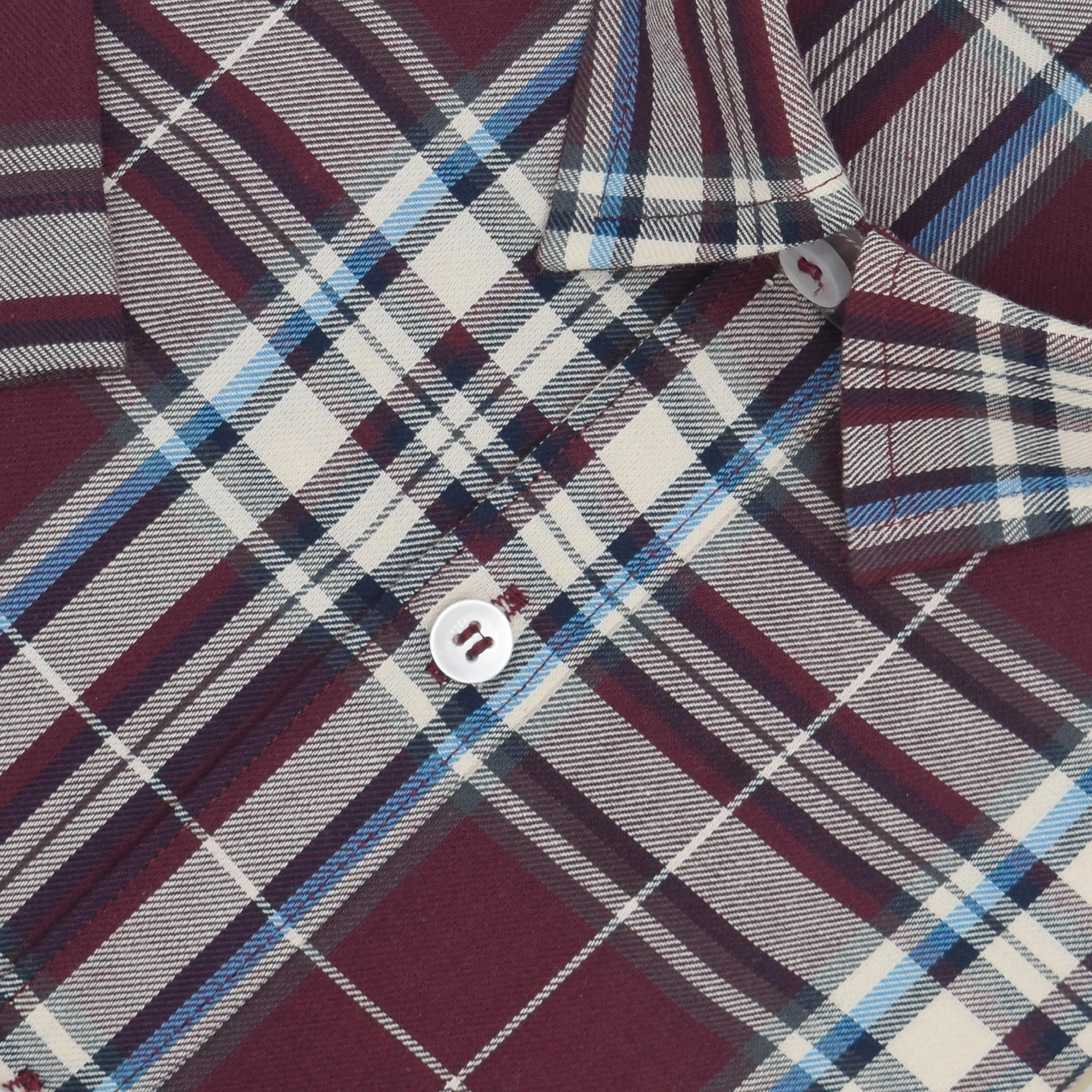 Men's 100% Cotton Madras Checkered Half Sleeves Shirt (Maroon)