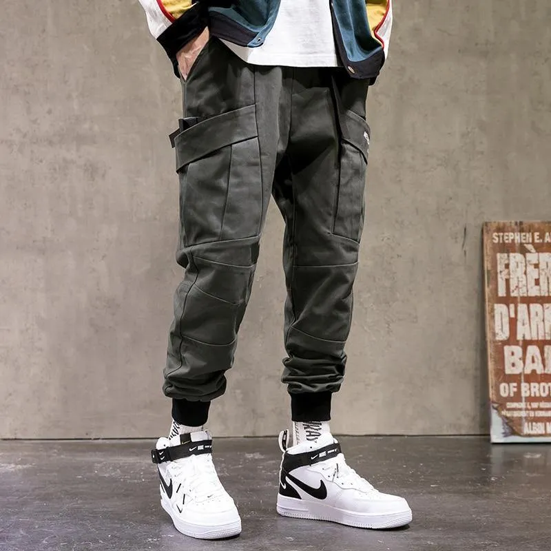 Men's Solid Colored Techwear Cargo Pants