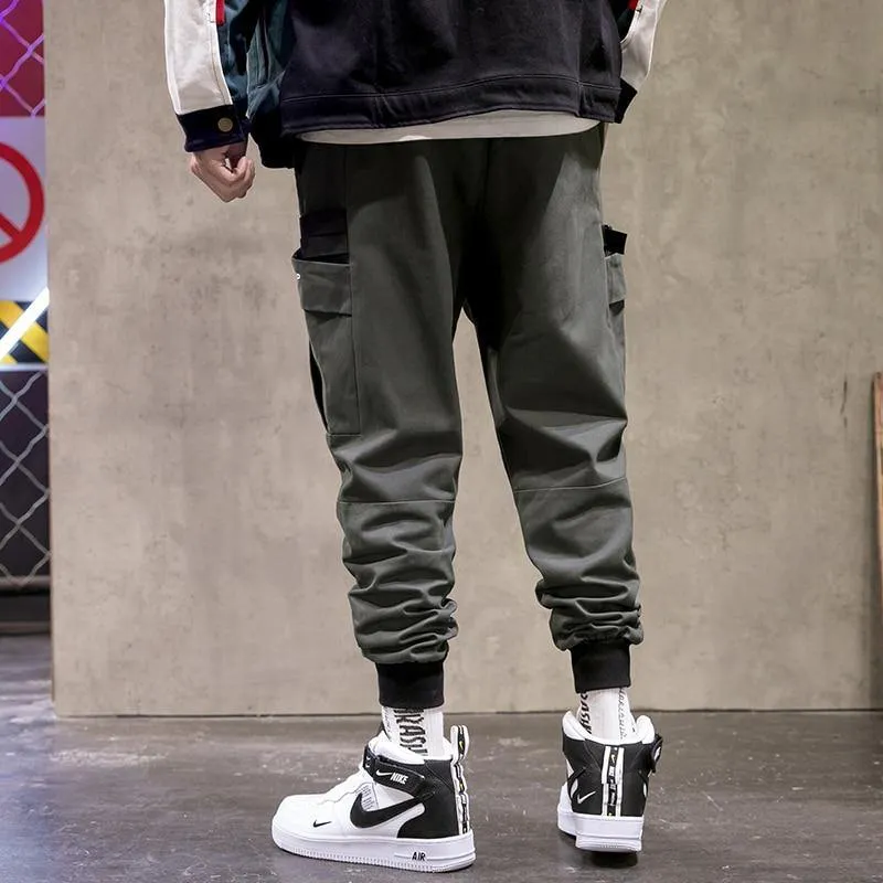 Men's Solid Colored Techwear Cargo Pants