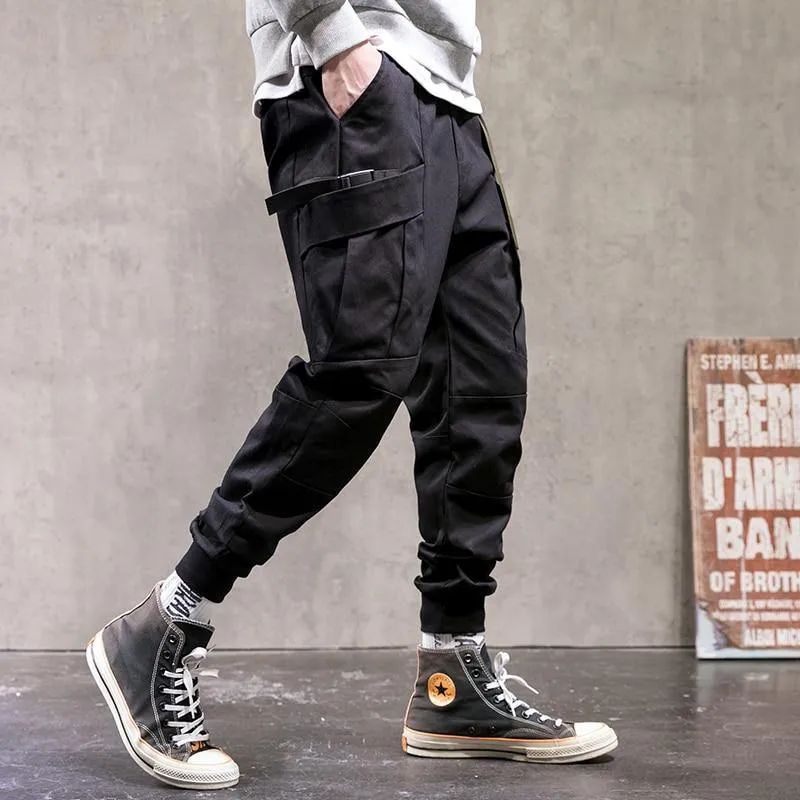 Men's Solid Colored Techwear Cargo Pants