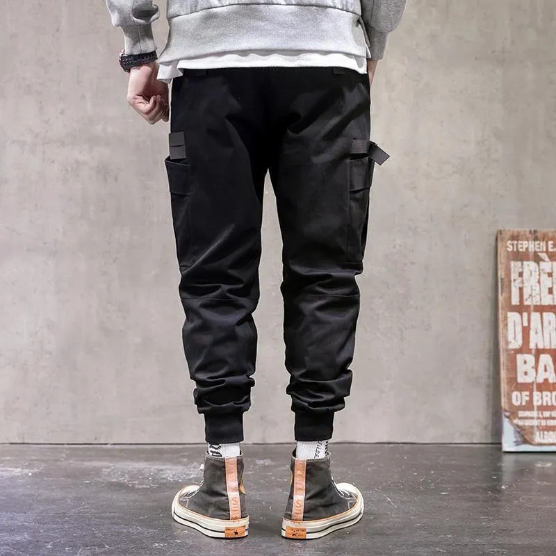 Men's Solid Colored Techwear Cargo Pants