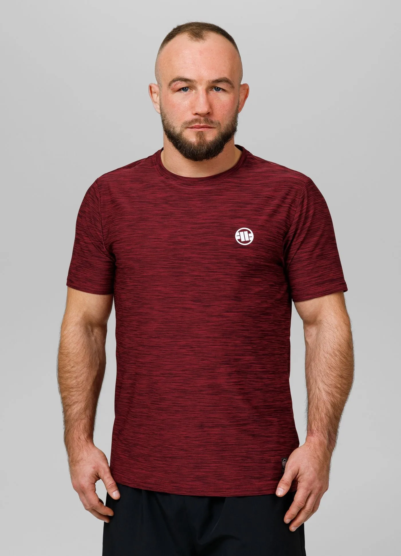 Men's T-Shirt Casual Sport Small Logo - Burgundy Melange