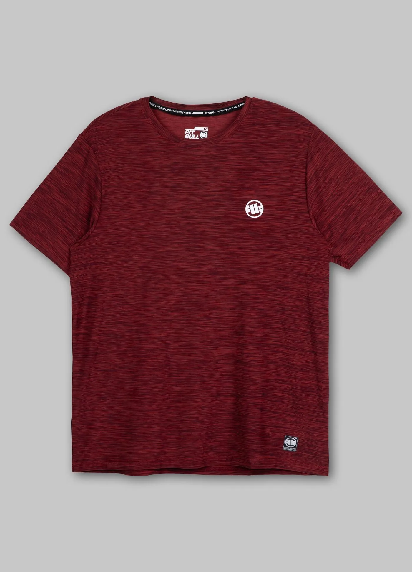 Men's T-Shirt Casual Sport Small Logo - Burgundy Melange
