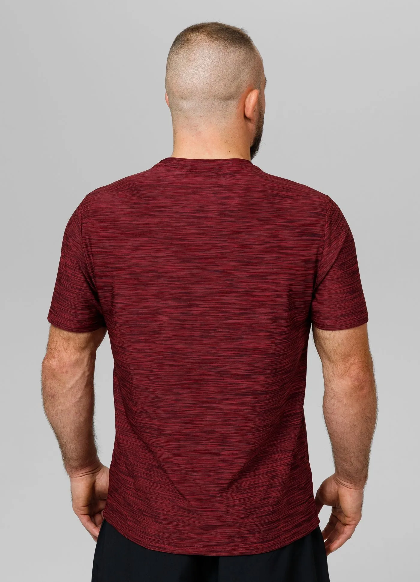 Men's T-Shirt Casual Sport Small Logo - Burgundy Melange