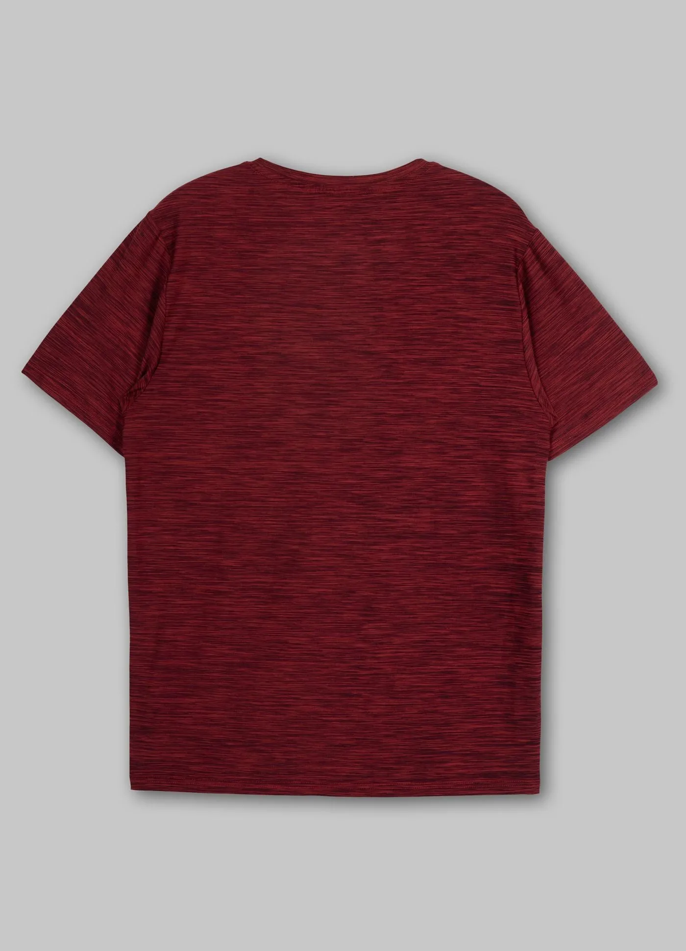 Men's T-Shirt Casual Sport Small Logo - Burgundy Melange