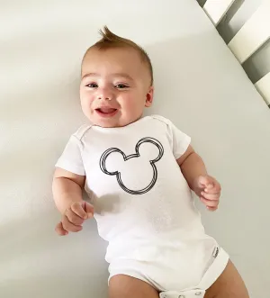 Mickey Scribble Hand Drawn Outline - Baby Mickey Mouse -  Infant Onesie - 1st Time Visit