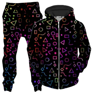 Modern Shapes Zip-Up Hoodie and Joggers Combo