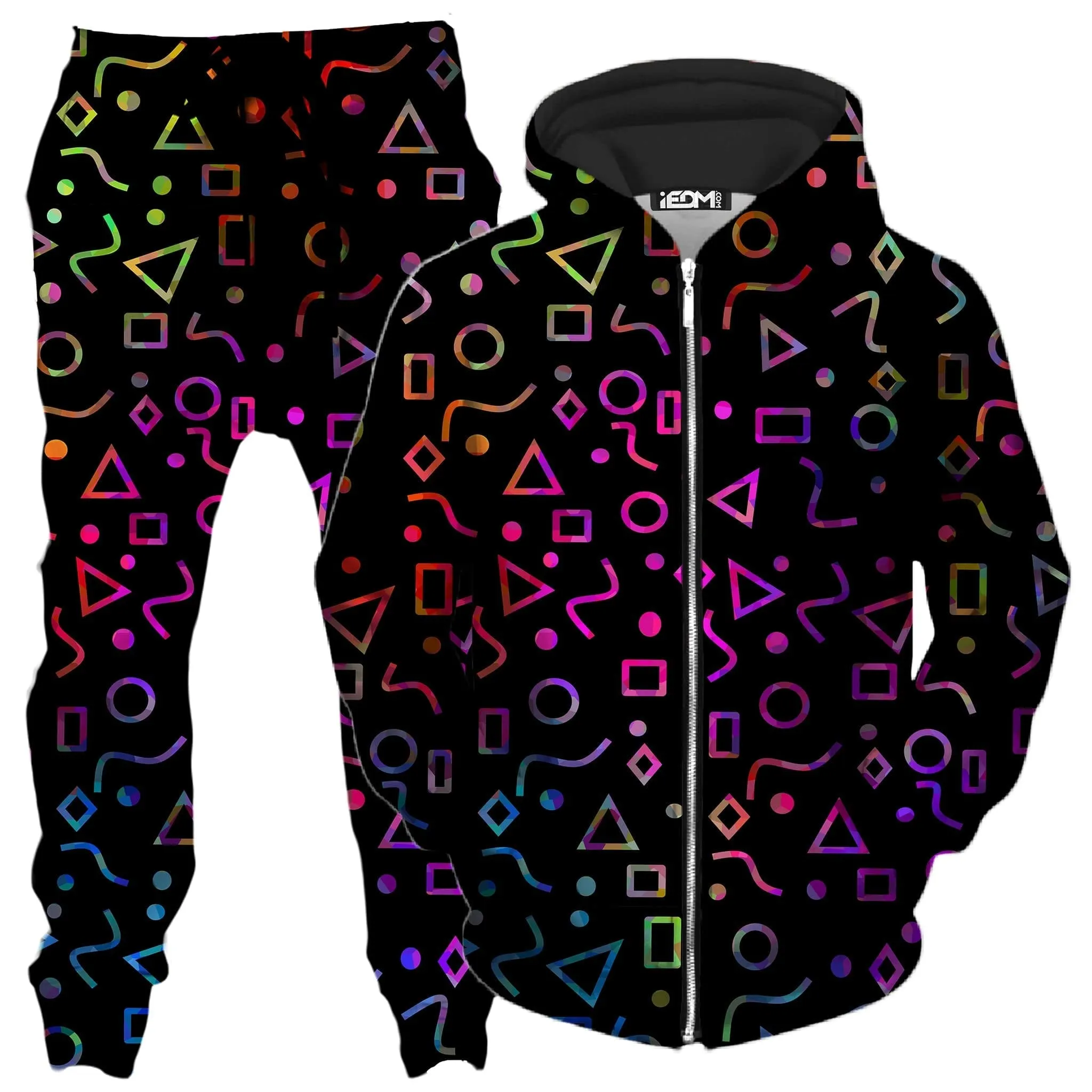 Modern Shapes Zip-Up Hoodie and Joggers Combo