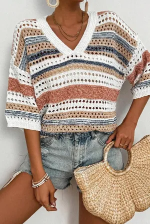 Multicolour Striped Knitted Sweater