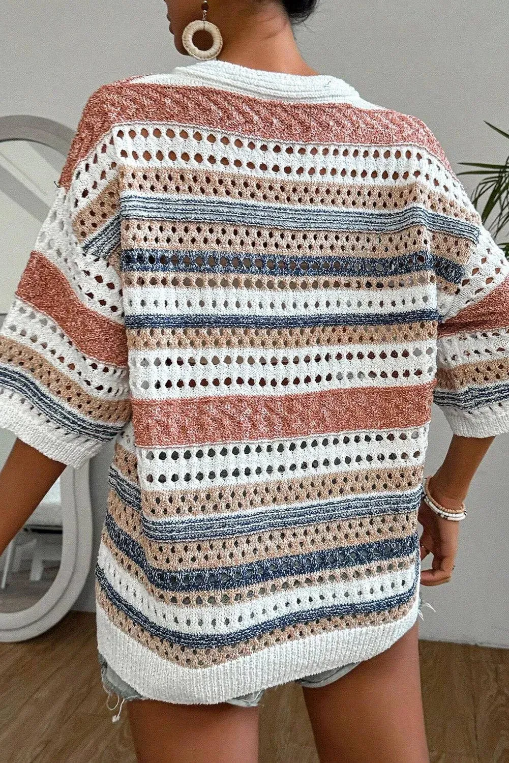 Multicolour Striped Knitted Sweater