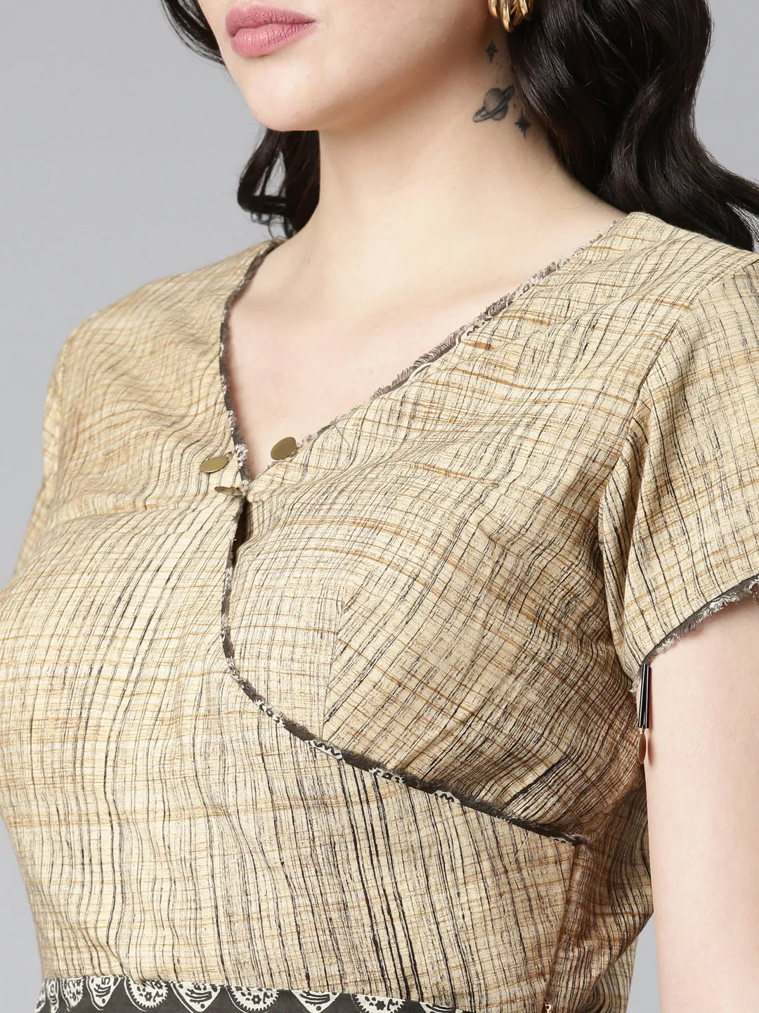 Neerus Conversational Printed Pure Cotton Top With Dhoti Pants