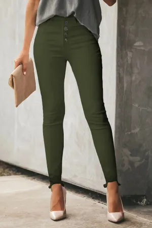 Olive high waisted cropped pants