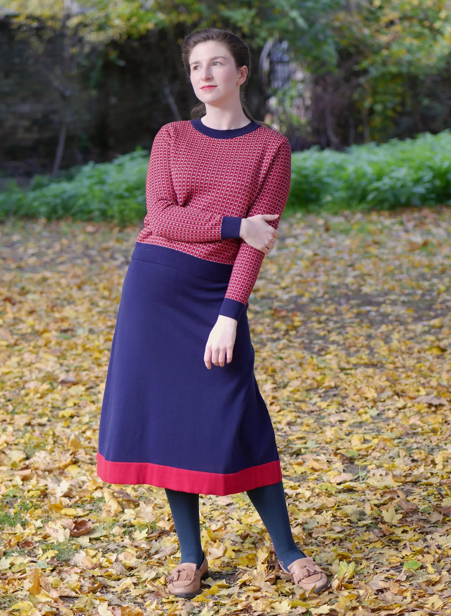 Otti 2-Piece - Navy Rocket Knitted Top and Skirt