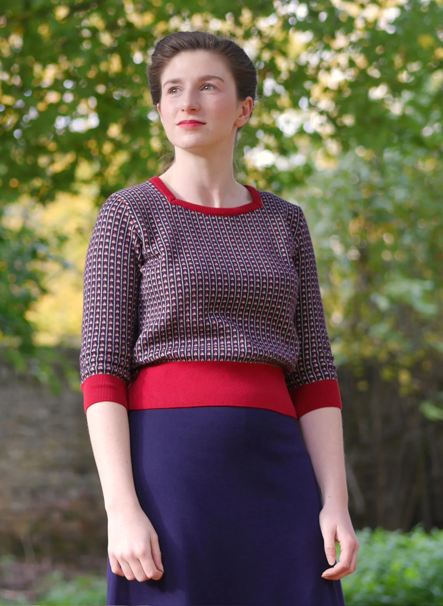 Otti 2-Piece - Navy Rocket Knitted Top and Skirt