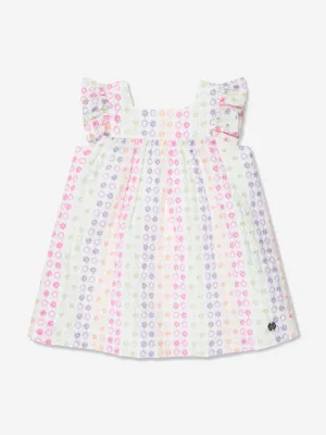Paz Rodriguez Girls Cotton Embroidered Dress in Multicolour