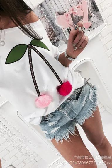 Print Ball Decorate Loose Long Sleeves T-shirt