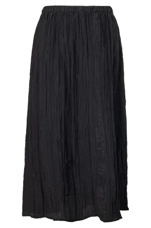 Pull on Satin Crush Skirt | Black | 4642A1