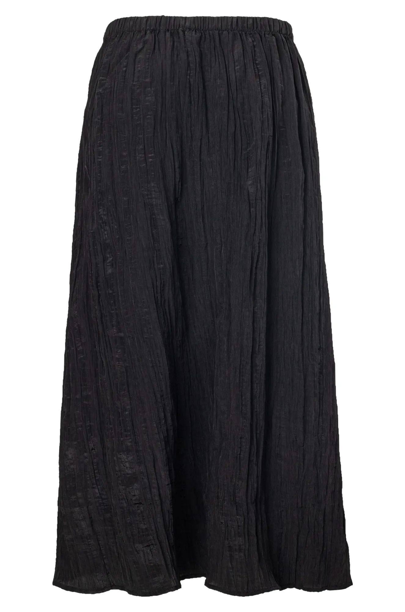 Pull on Satin Crush Skirt | Black | 4642A1
