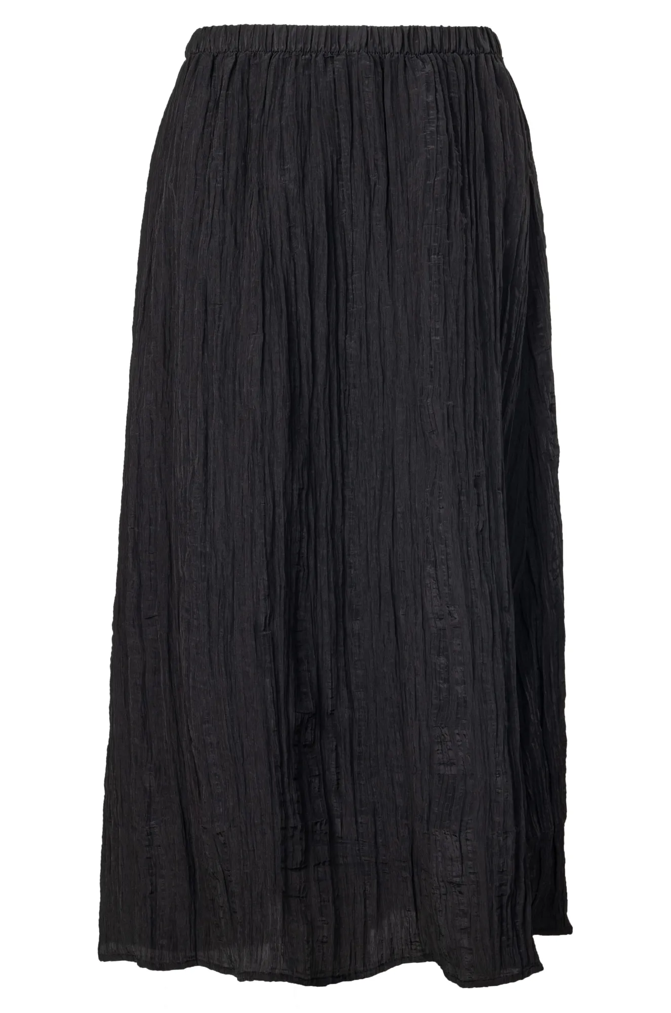 Pull on Satin Crush Skirt | Black | 4642A1