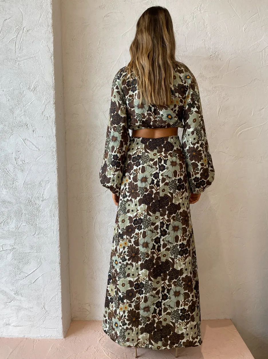 Sir Constantine Gathered Maxi Skirt in Constantine Print