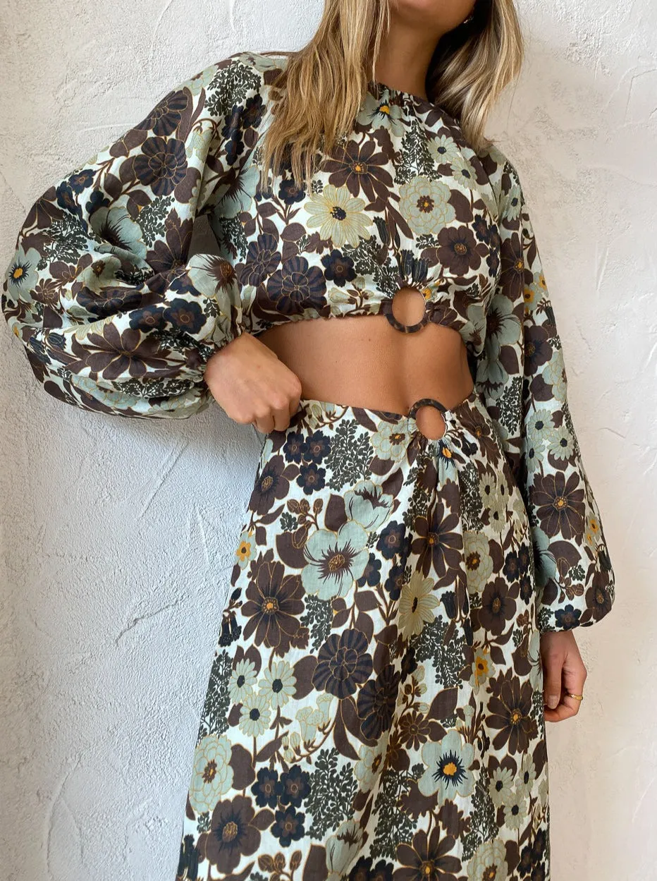 Sir Constantine Gathered Maxi Skirt in Constantine Print