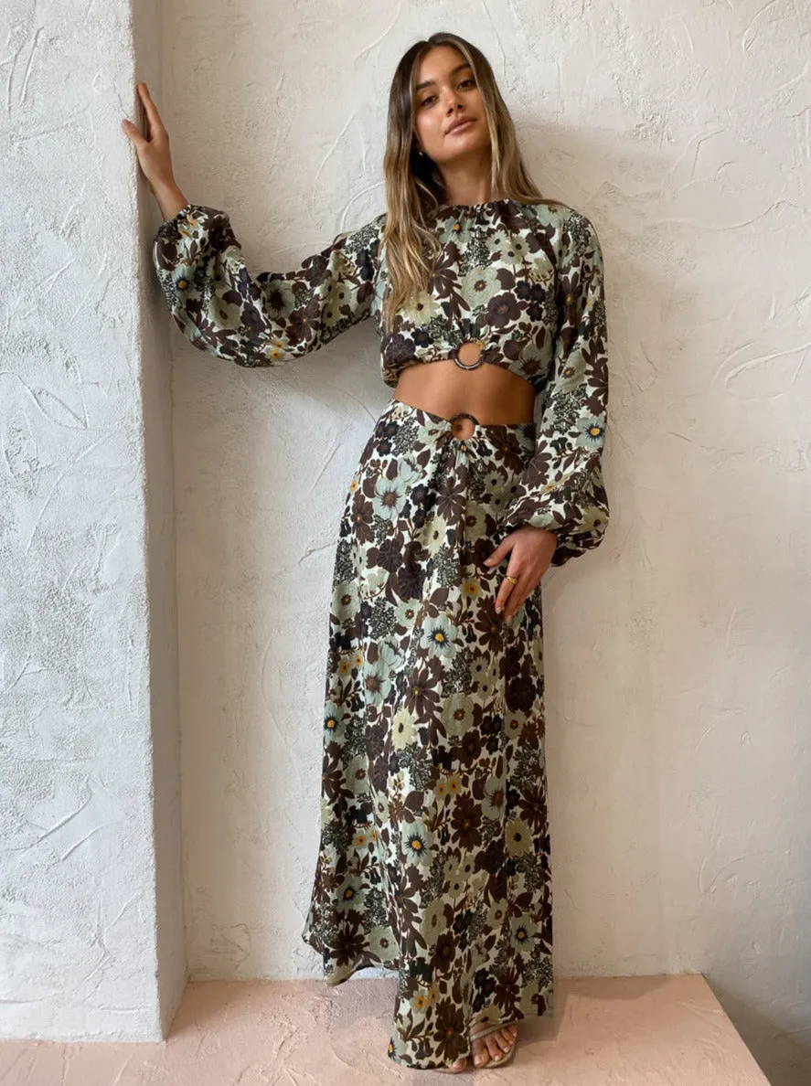 Sir Constantine Gathered Maxi Skirt in Constantine Print