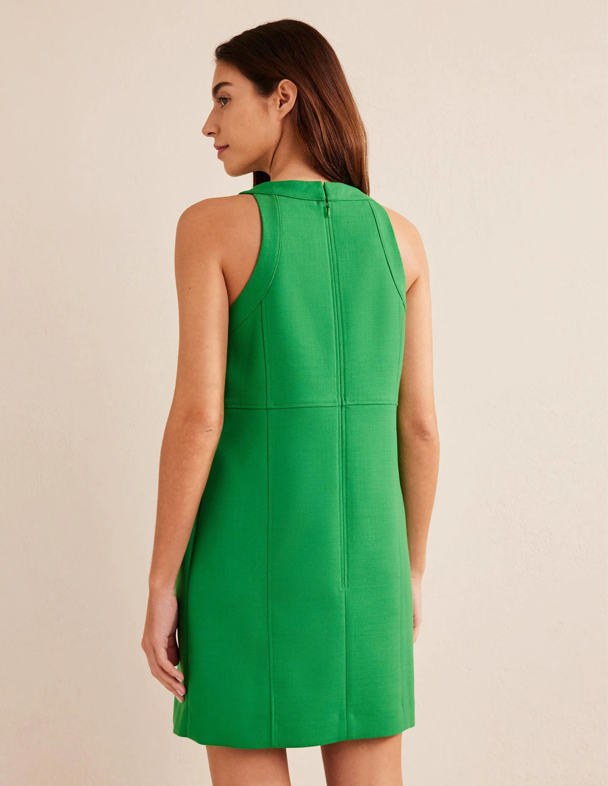 Sleeveless Mini Shift Dress-Green Bee