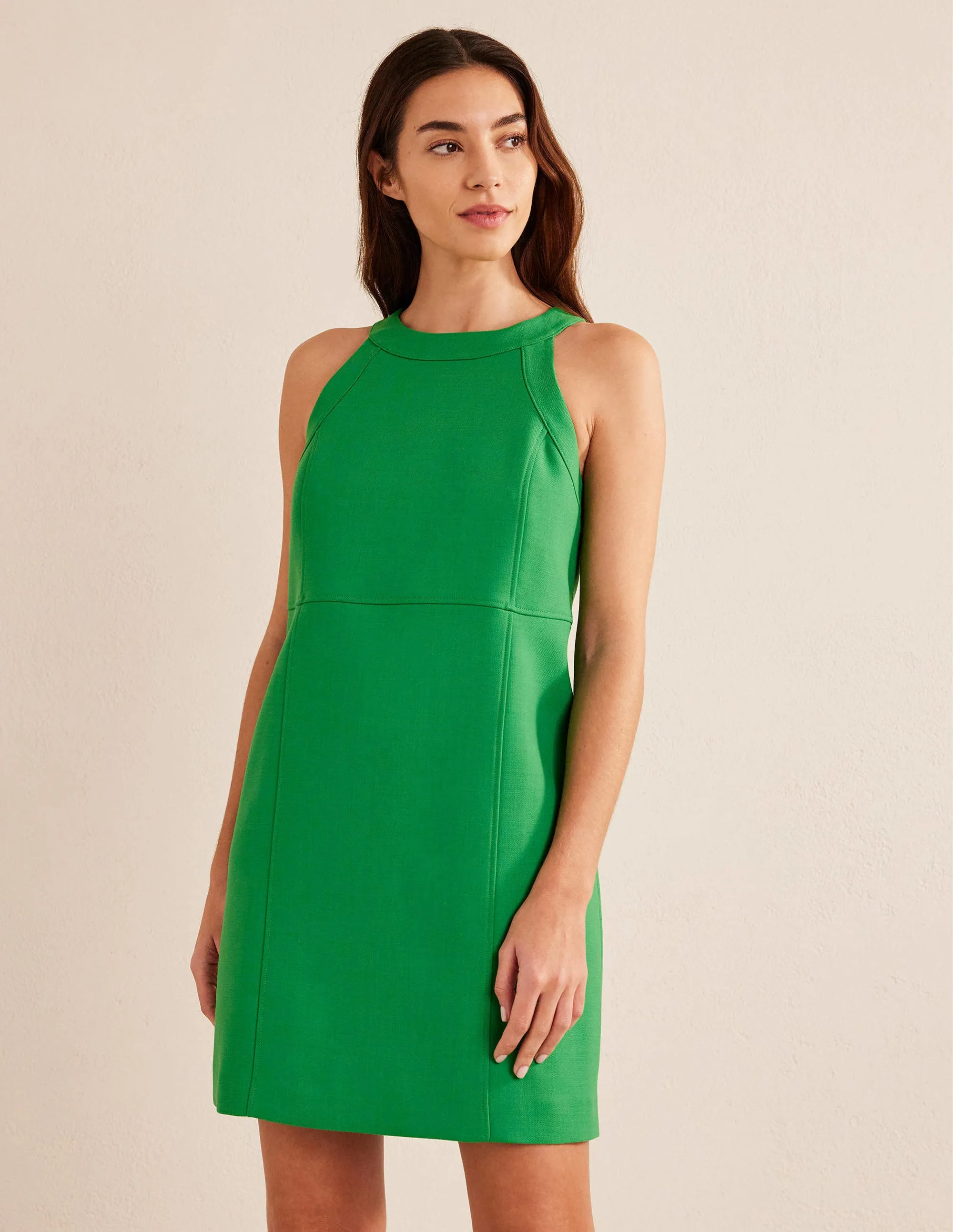 Sleeveless Mini Shift Dress-Green Bee