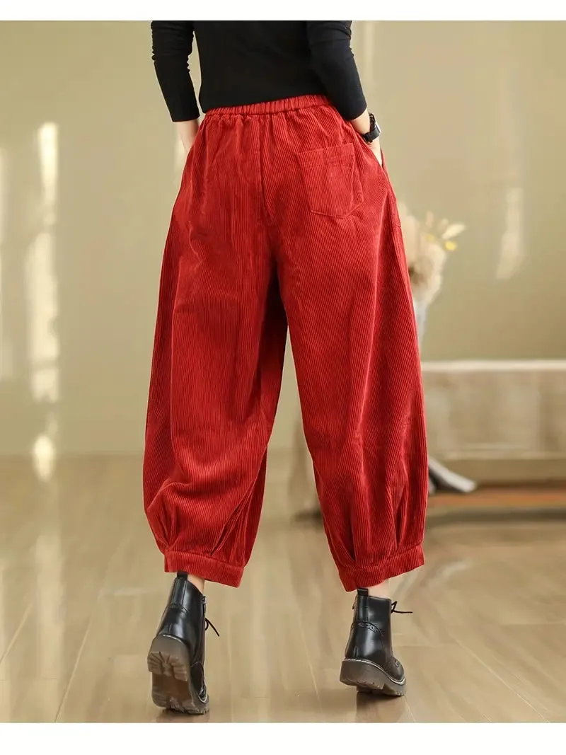 Stylish Elastic Waist Harem Pants