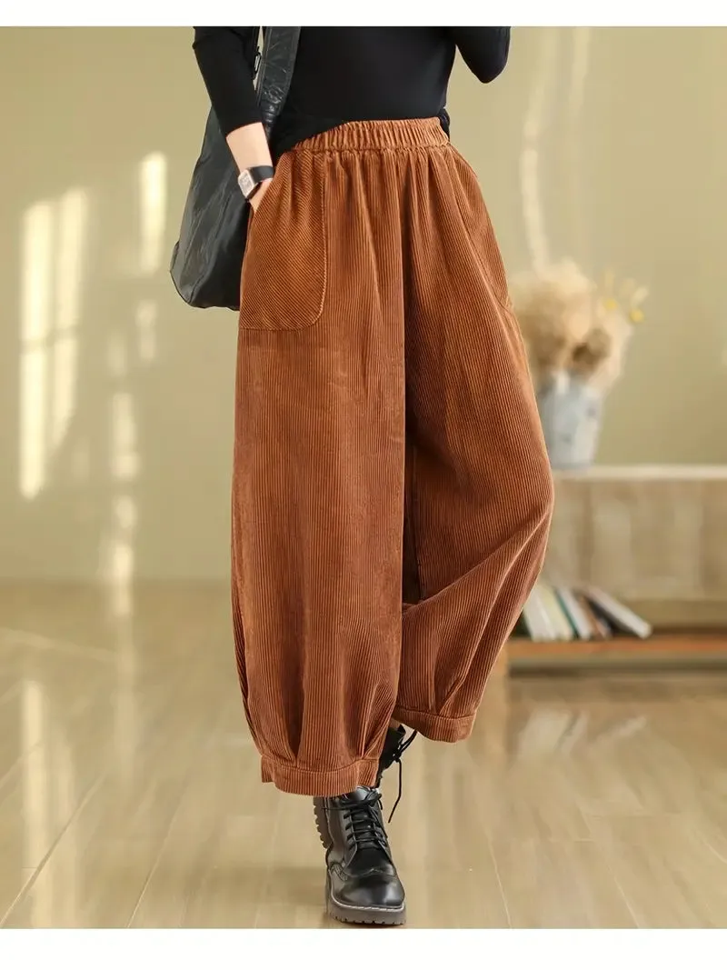 Stylish Elastic Waist Harem Pants