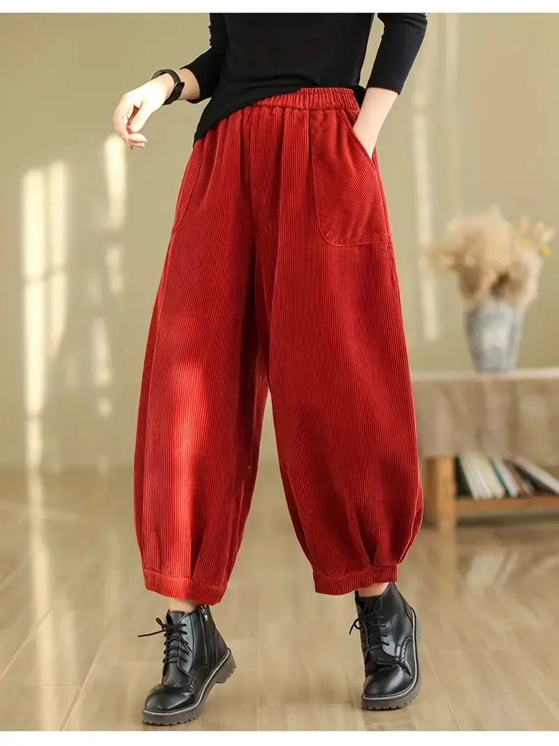 Stylish Elastic Waist Harem Pants