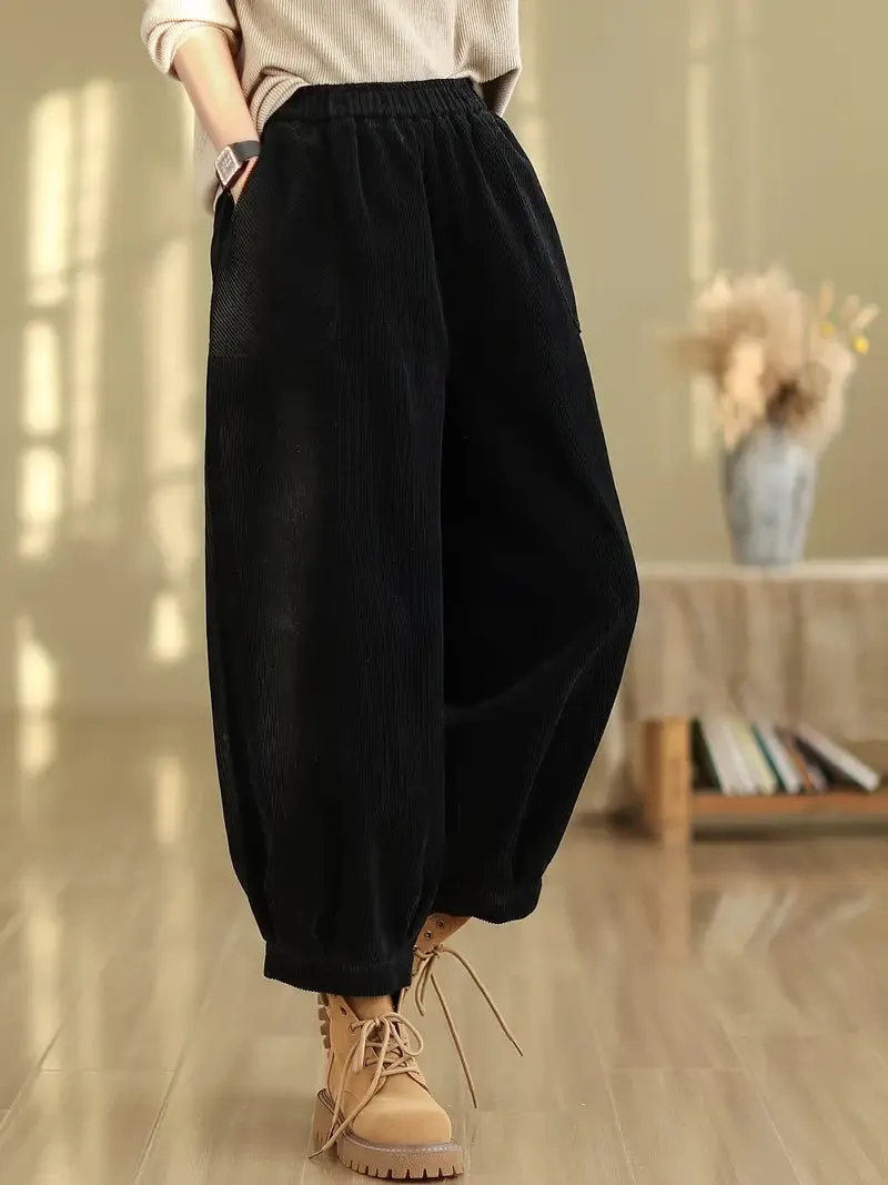 Stylish Elastic Waist Harem Pants
