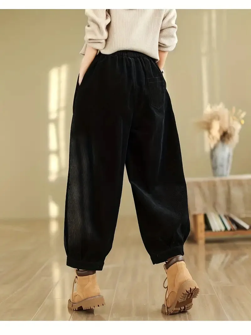 Stylish Elastic Waist Harem Pants