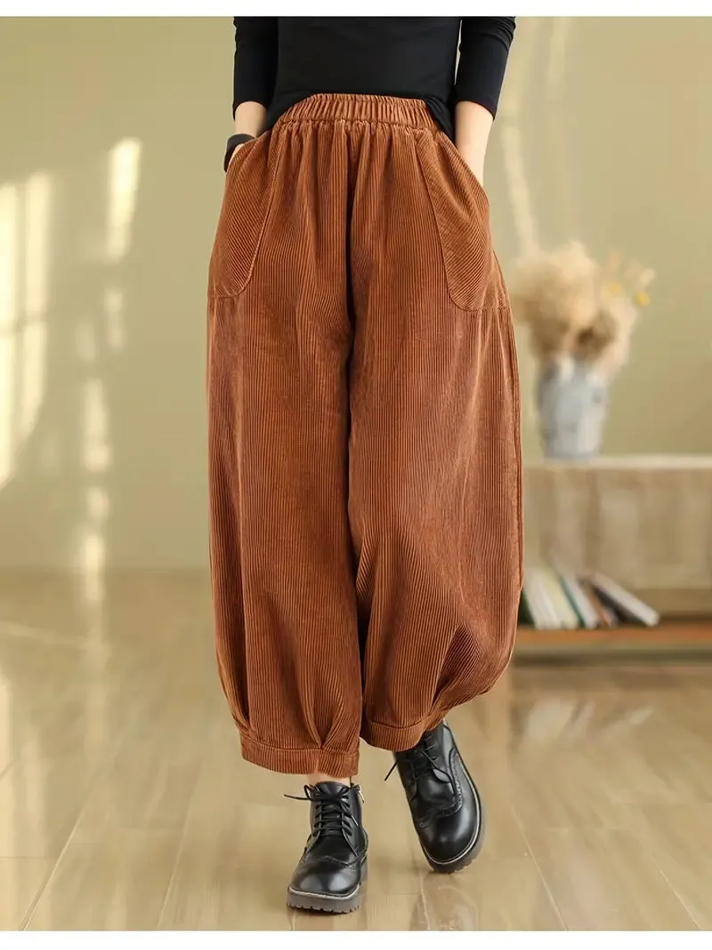 Stylish Elastic Waist Harem Pants