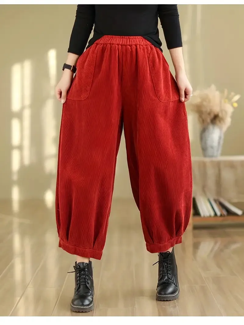 Stylish Elastic Waist Harem Pants