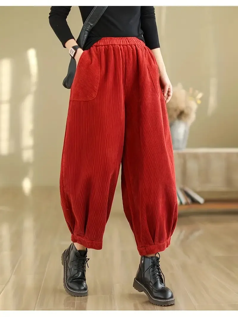 Stylish Elastic Waist Harem Pants
