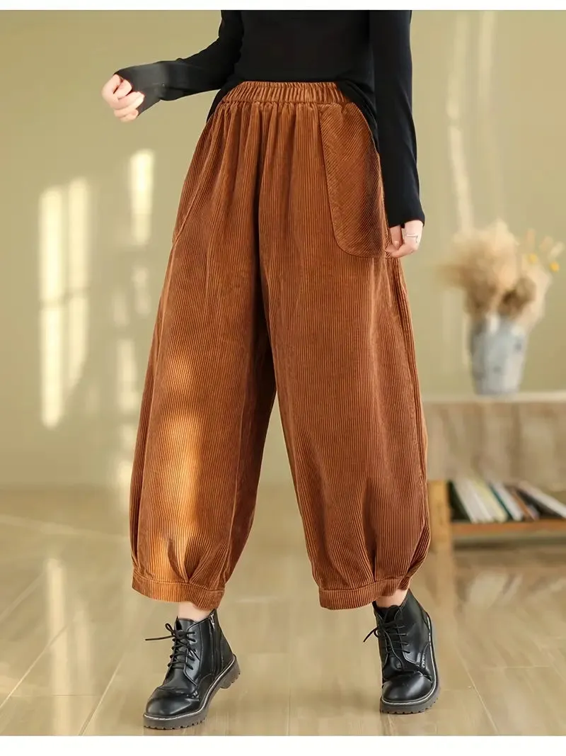 Stylish Elastic Waist Harem Pants