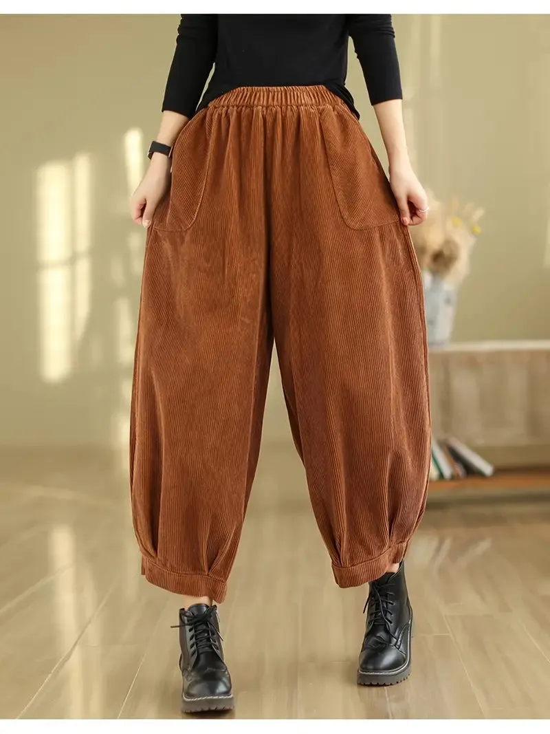 Stylish Elastic Waist Harem Pants