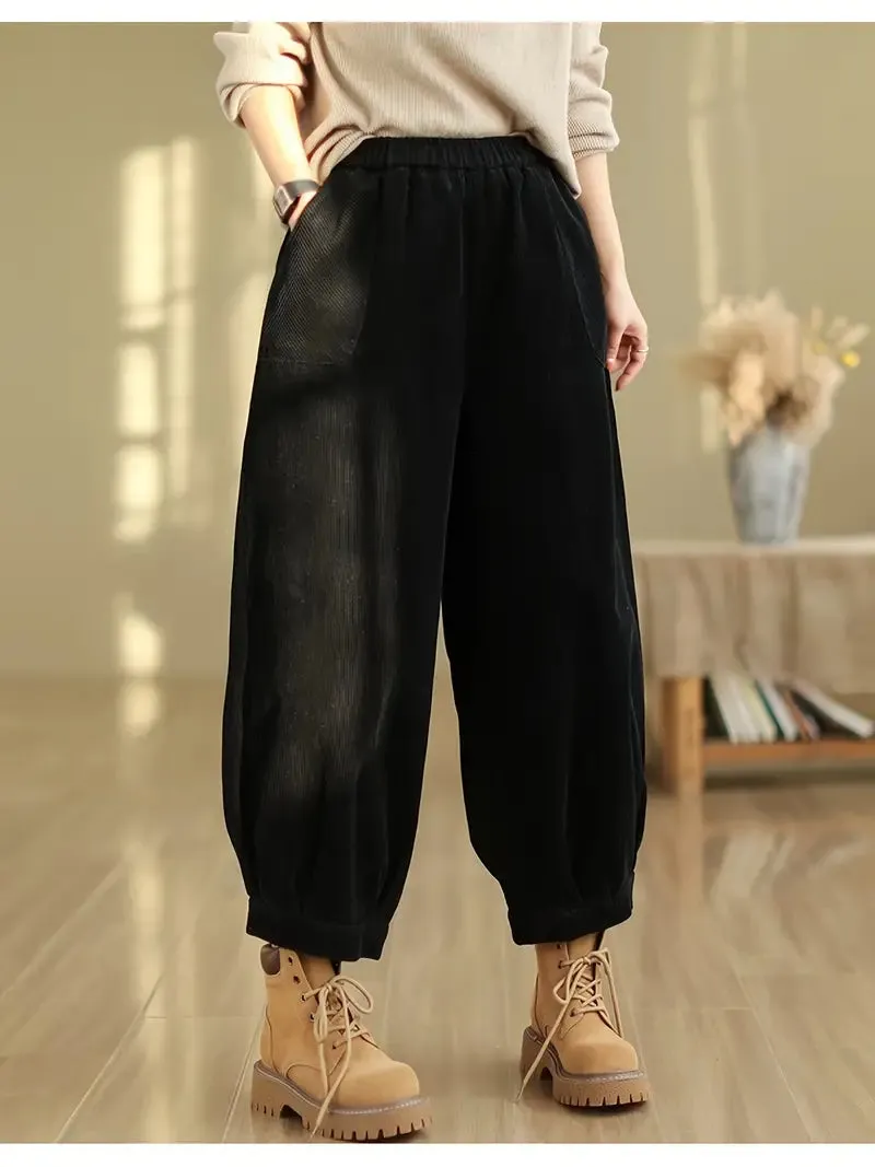 Stylish Elastic Waist Harem Pants