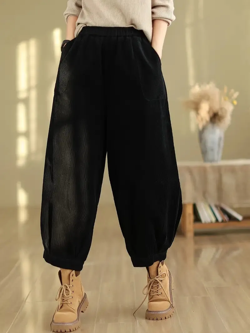 Stylish Elastic Waist Harem Pants