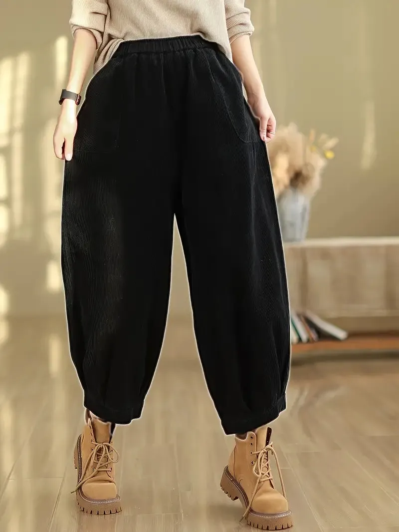 Stylish Elastic Waist Harem Pants