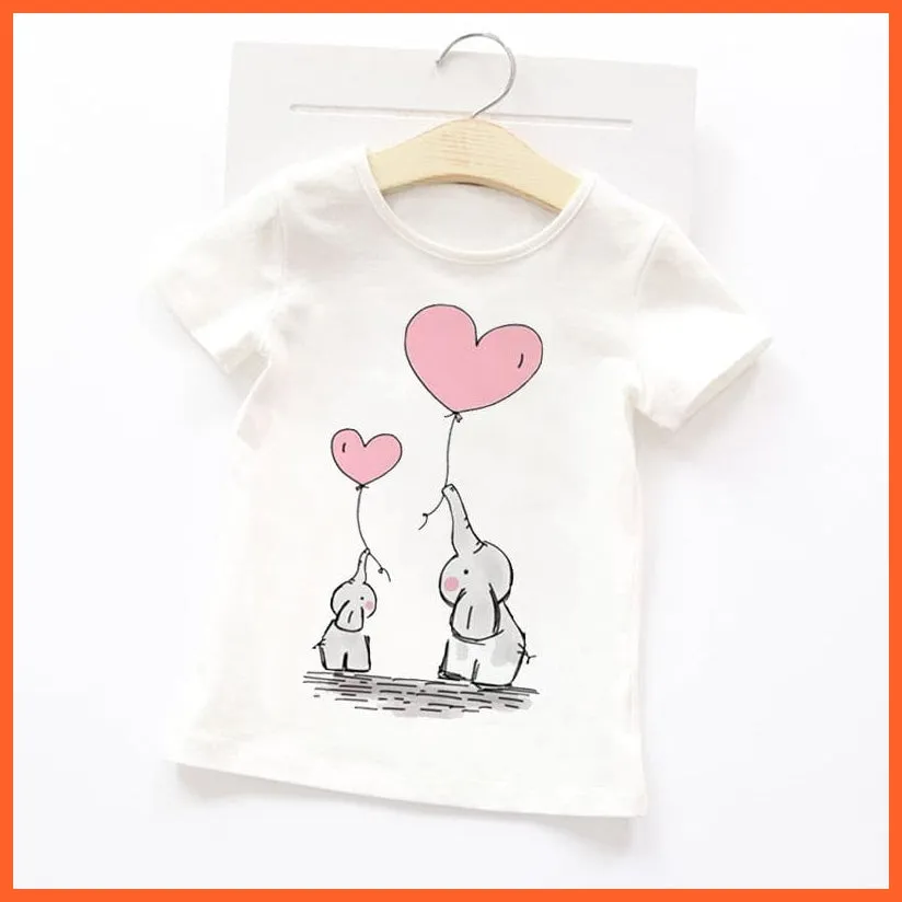 Summer Cartoon Animals Baby Kids T-Shirt | Cute Short Sleeve Printed Toddler Tee