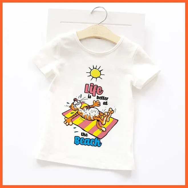 Summer Cartoon Animals Baby Kids T-Shirt | Cute Short Sleeve Printed Toddler Tee