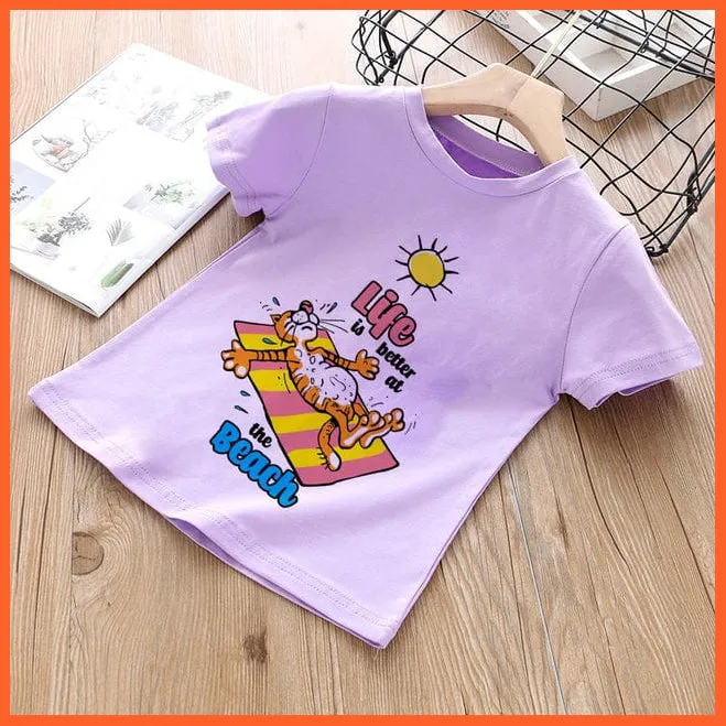 Summer Cartoon Animals Baby Kids T-Shirt | Cute Short Sleeve Printed Toddler Tee