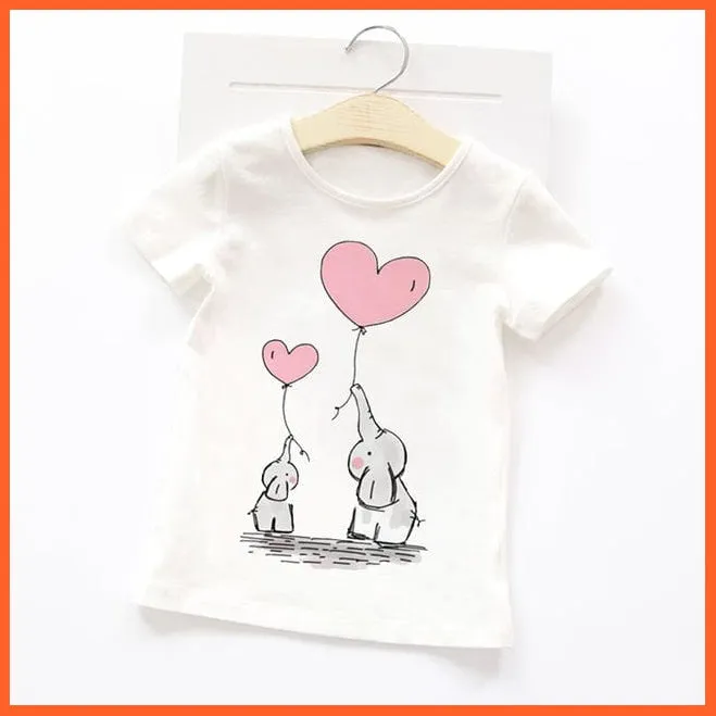Summer Cartoon Animals Baby Kids T-Shirt | Cute Short Sleeve Printed Toddler Tee