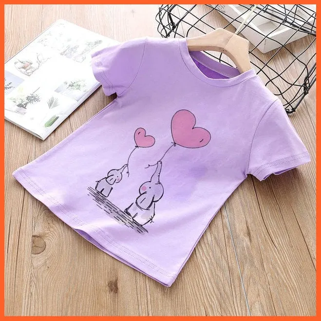 Summer Cartoon Animals Baby Kids T-Shirt | Cute Short Sleeve Printed Toddler Tee