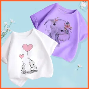 Summer Cartoon Animals Baby Kids T-Shirt | Cute Short Sleeve Printed Toddler Tee