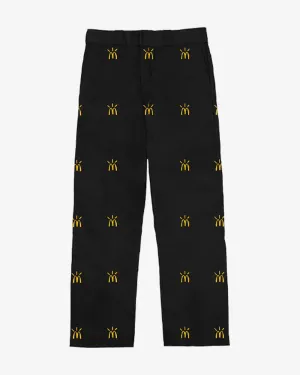 TRAVIS SCOTT X MCDONALD'S ARCHES ALL OVER WORK PANTS BLACK (NEW)